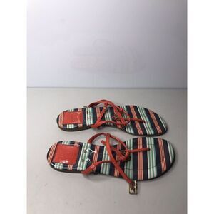 Tory Burch Red Blue Patent Leather Thong Strap Sandals Women’s Sz 6M US/36.5EU